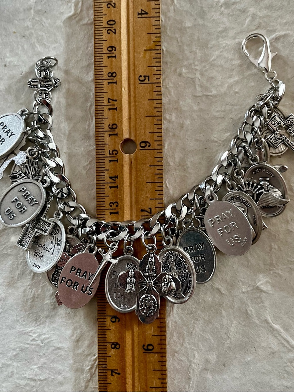 CHARM BRACELET Italian Roman Saints Catholic Medals Patron Saints - Picture 5 of 12